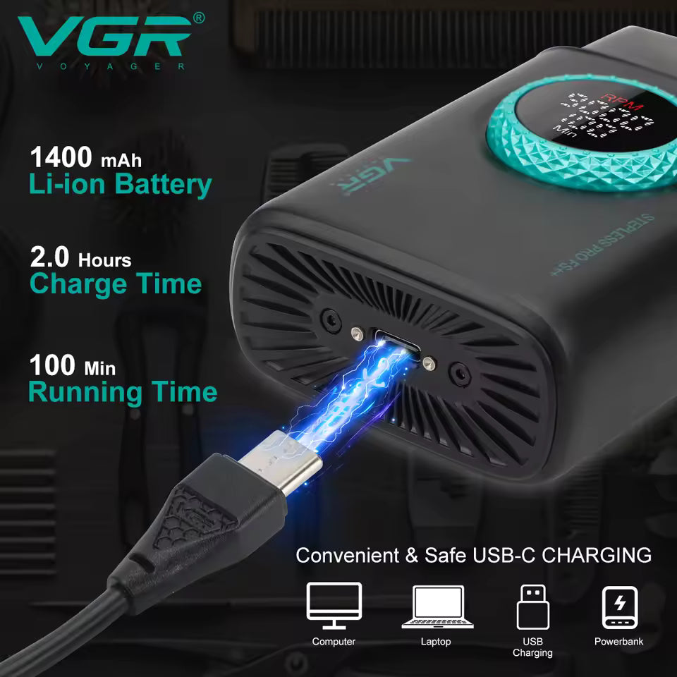 VGR 4-in-1 Pro Barber Set – Clipper, Trimmer, Dryer 💨 9000RPM Grooming Kit