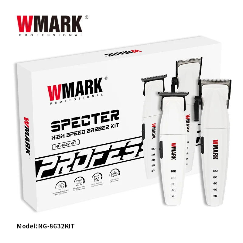 WMARK NG-8632KIT High-Speed Hair Clipper w/ DLC & Extra Blade Set