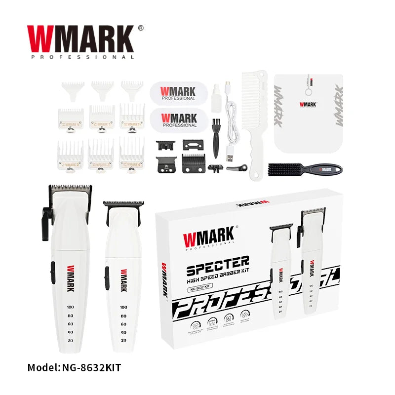 WMARK NG-8632KIT High-Speed Hair Clipper w/ DLC & Extra Blade Set