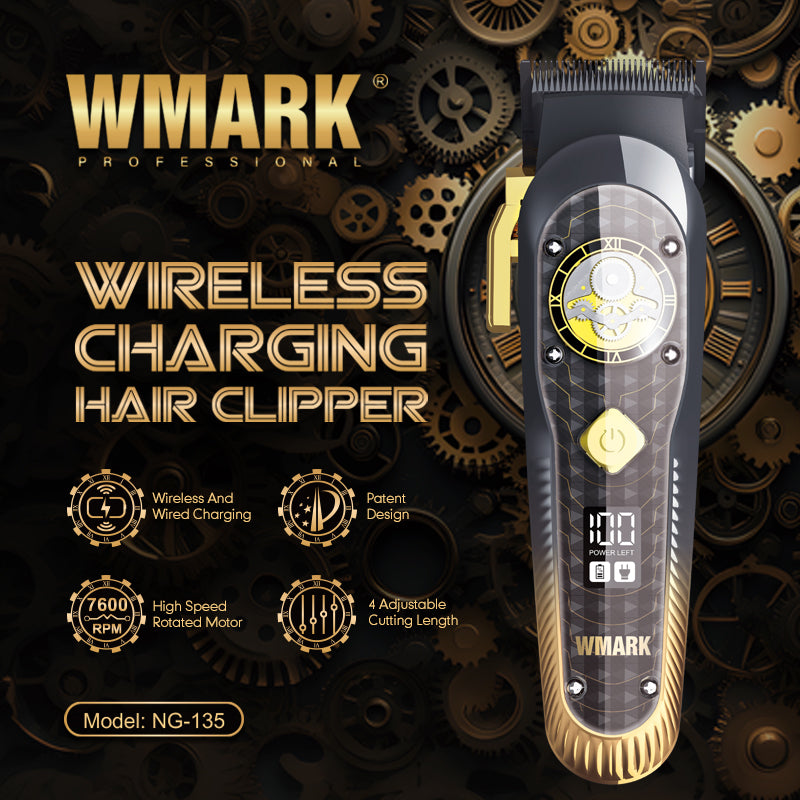 WMARK NG-135 Hair Clipper – Cordless, Turbo Power  & Wireless Charging