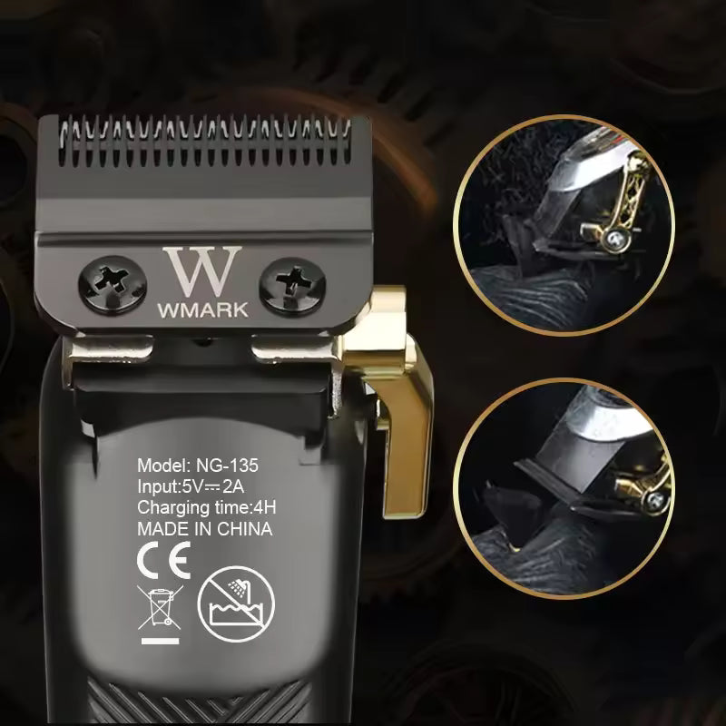 WMARK NG-135 Hair Clipper – Cordless, Turbo Power  & Wireless Charging