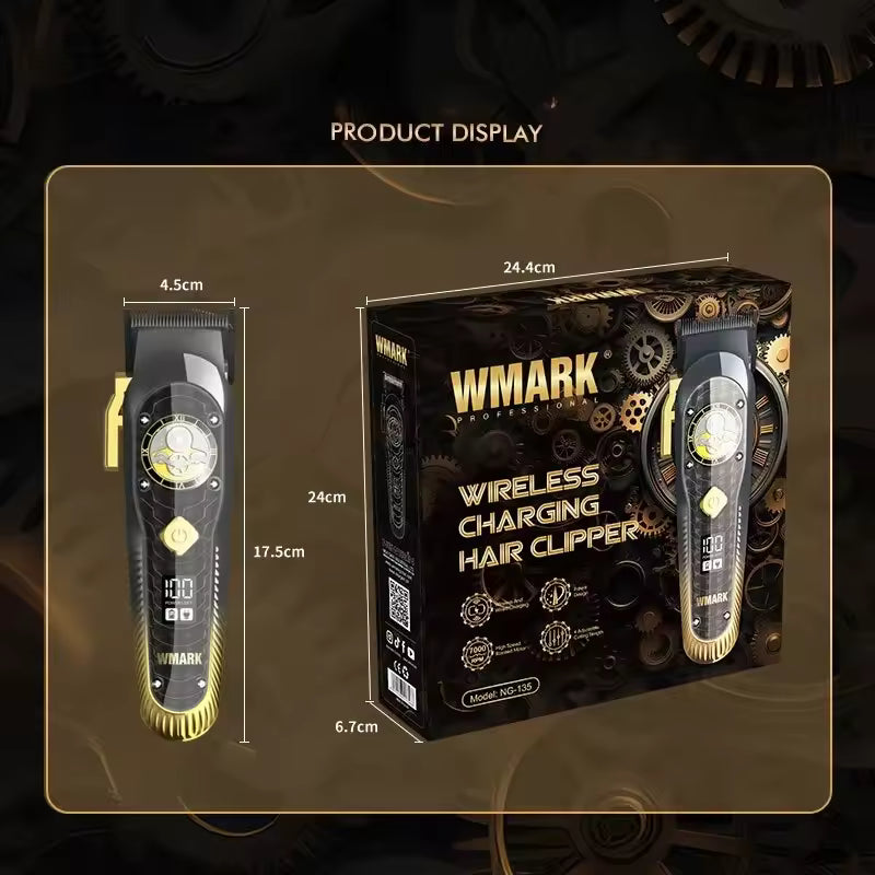 WMARK NG-135 Hair Clipper – Cordless, Turbo Power  & Wireless Charging