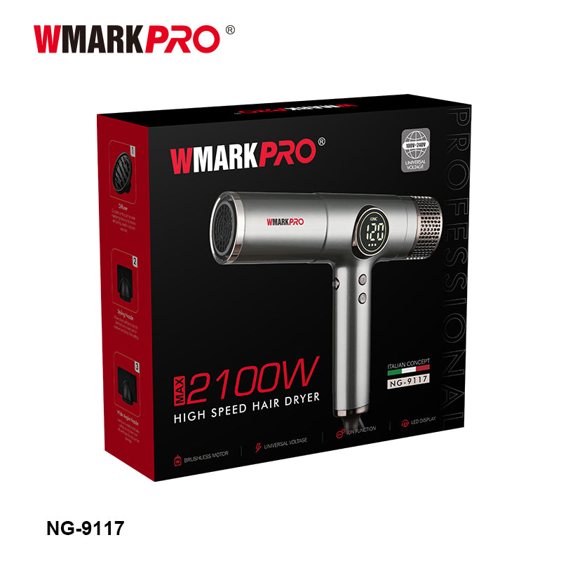 WMARK 9117 Hair Dryer 2000W Brushless Ionic Pro Blow Dryer + Diffuser