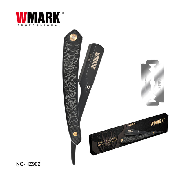 WMARK NG-HZ902 Folding Shaving Razor | 304 Stainless Steel Professional Barber Razor with Replaceable Blades