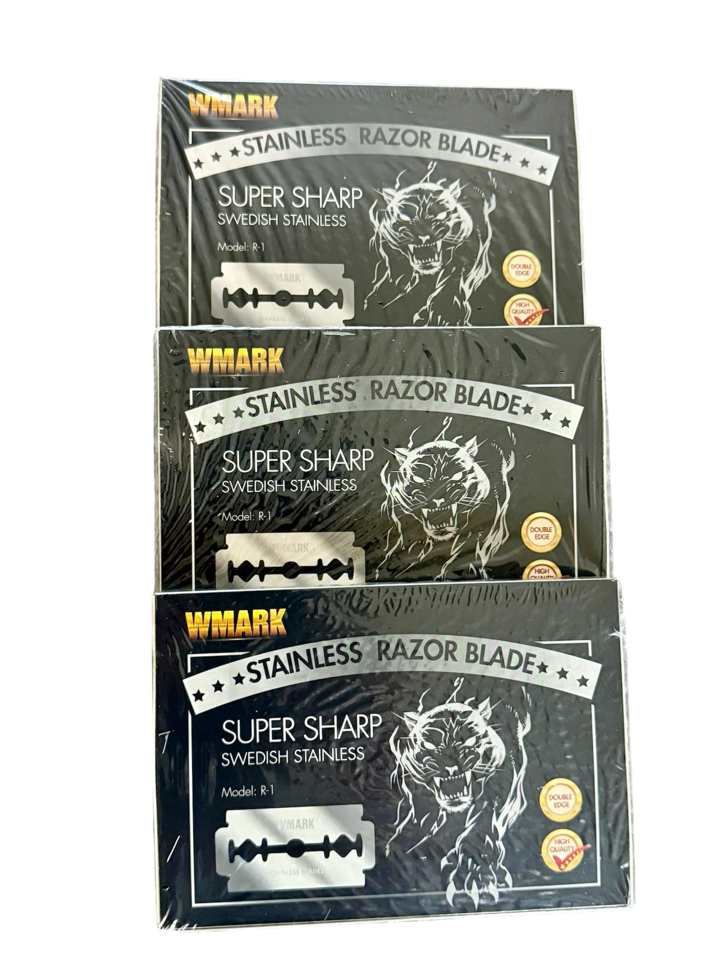 WMARK R-1 Razor Blades (300) – Swedish Stainless Steel 🪒 Double-Edge | 3 Packs