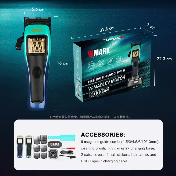 2025 WMARK NG-X1 POLAR High-Speed Trimmer w/ DLC Blade & Magnetic Motor