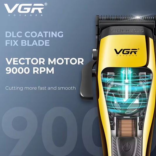 VGR 015 Pro Cordless Clipper ✂️ DLC Blade | 9000RPM + Travel Kit 💼
